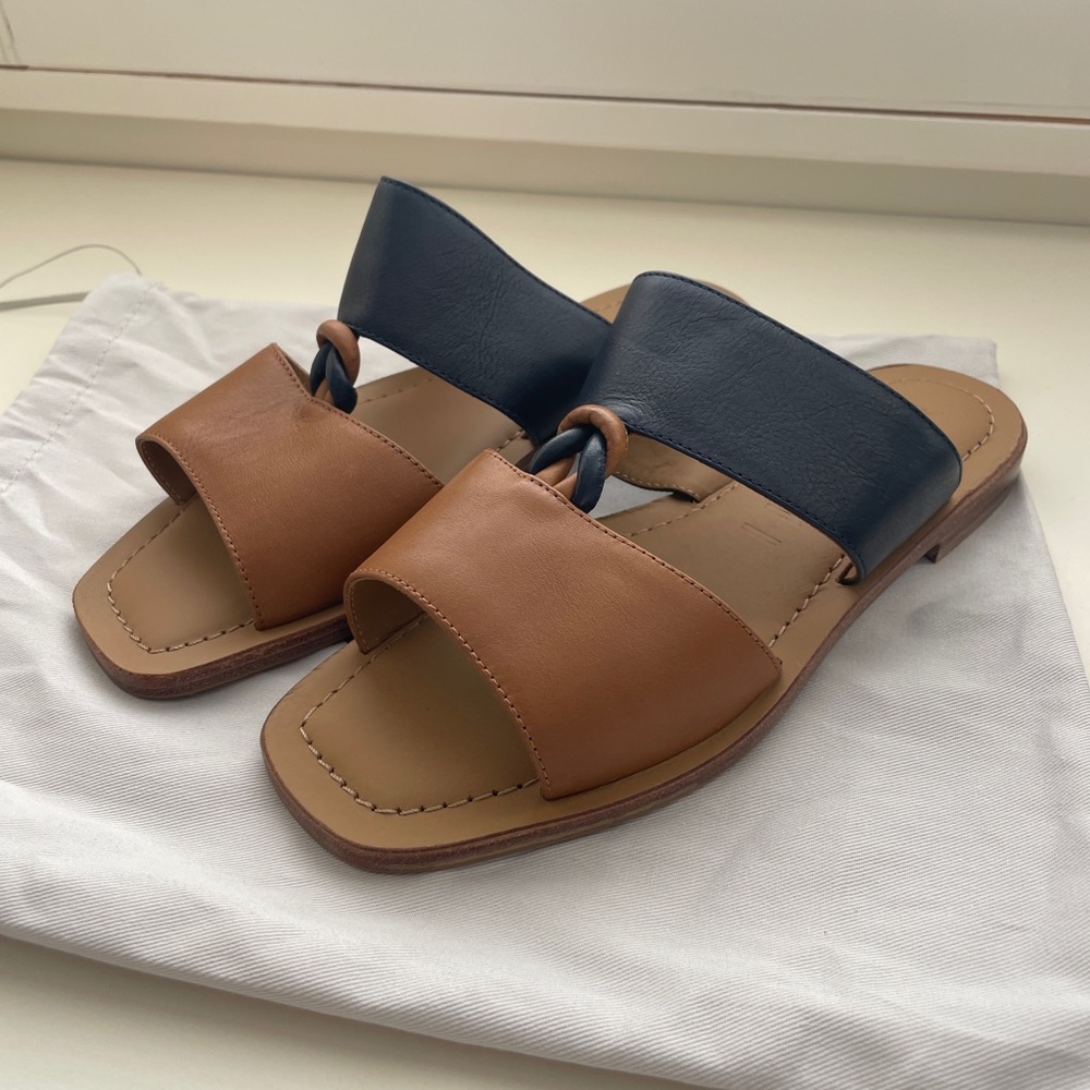 M. Gemi Two Tone Leather Sandals